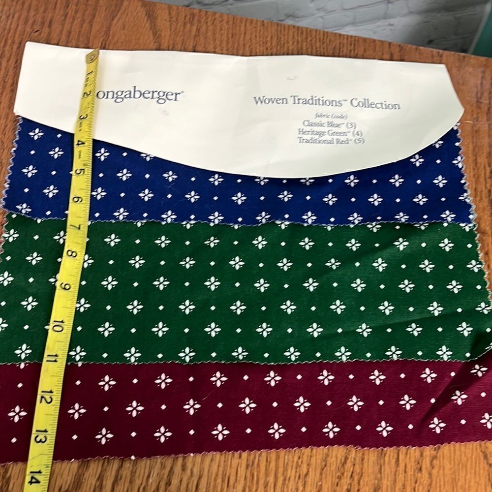 Longaberger fabric Samples cotton 3 colors